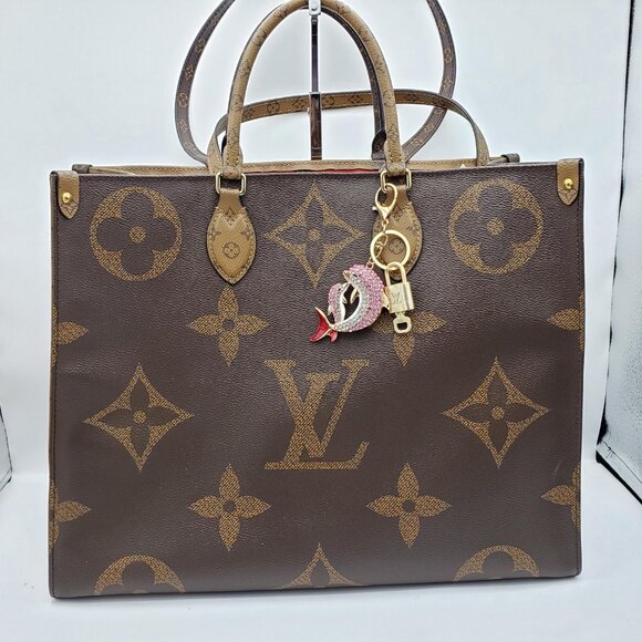 Authentic Louis Vuitton Lock & Key with Unbranded Fish Charm, Keychain - Picture 4 of 9